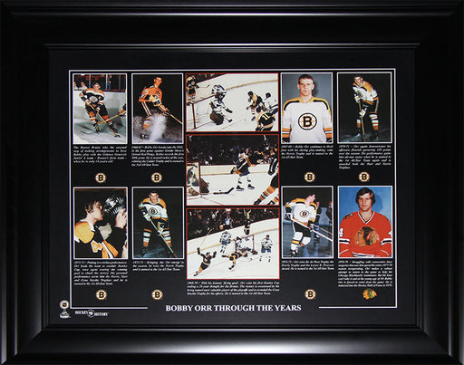 Bobby Orr Boston Bruins 16x20 compilation Hockey Memorabilia Collector Frame