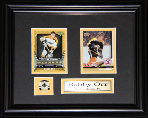 Bobby Orr Boston Bruins 2 Card Hockey Memorabilia Collector Frame