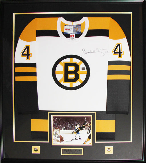 Bobby Orr Boston Bruins Signed White Jersey Hockey Collector Frame