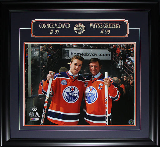 Connor McDavid & Wayne Gretzky Edmonton Oilers Rexall Place Final Game 16x20 Hockey Frame
