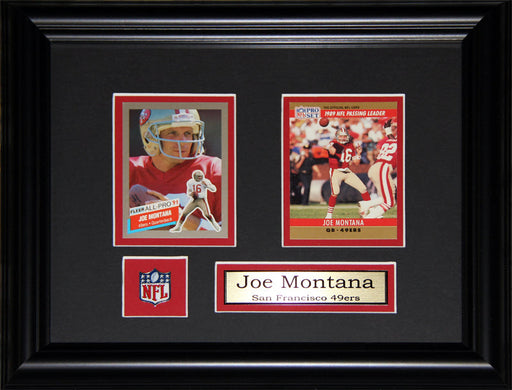 Joe Montana San Francisco 49ers 2 Card Football Memorabilia Collector Frame