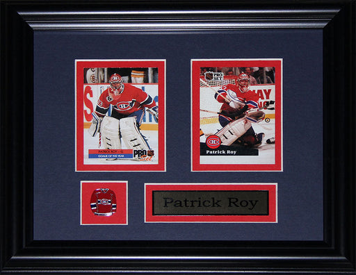 Patrick Roy Montreal Canadiens 2 Card Hockey Memorabilia Collector Frame