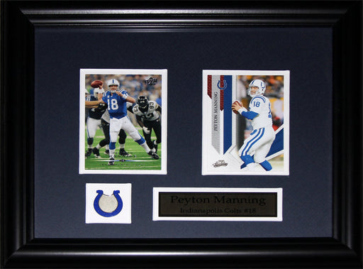 Peyton Manning Indianapolis Colts 2 Card Football Collector Frame