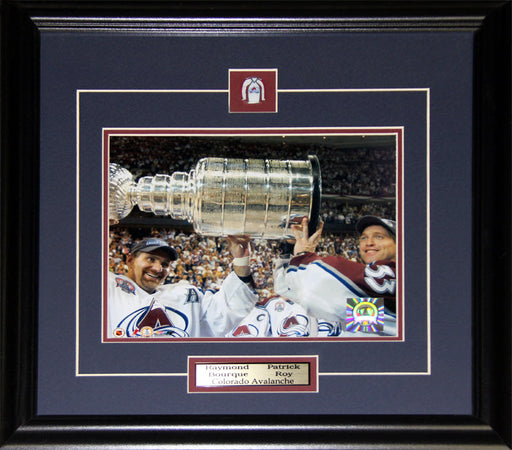 Ray Bourque & Patrick Roy Colorado Avalanche Stanley Cup 8x10 Hockey Frame