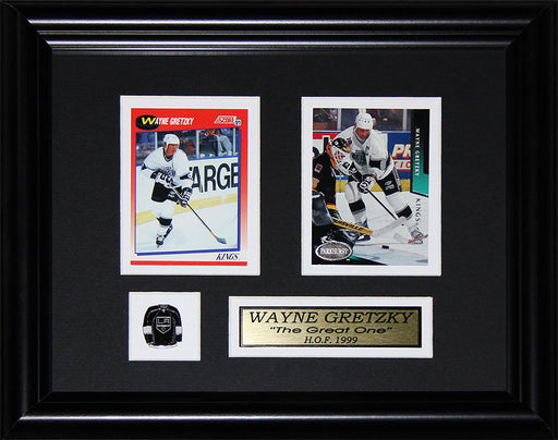 Wayne Gretzky Los Angeles Kings Hockey Sports Memorabilia Collector 2 Card Frame