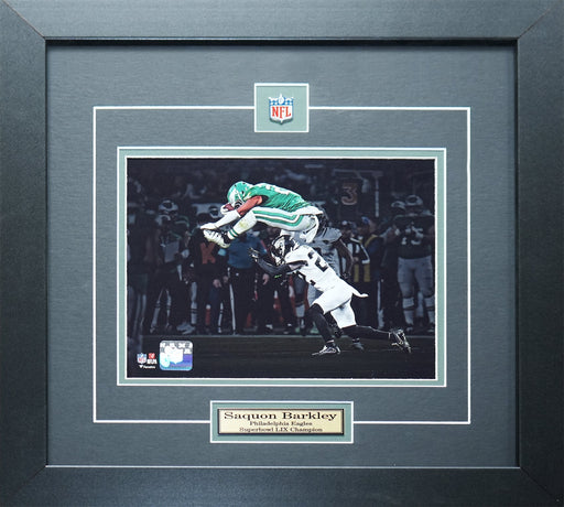 Saquon Barkler Philadelphia Eagles Superbowl LIX Championship Football 8x10 Memorabilia Collector Frame (Spotlight)