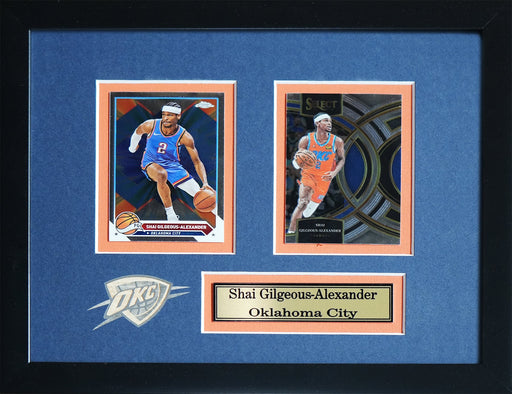Shai Gilgeous-Alexander Oklahoma City Thunder Basketball 2 Card Memorabilia Collector Frame