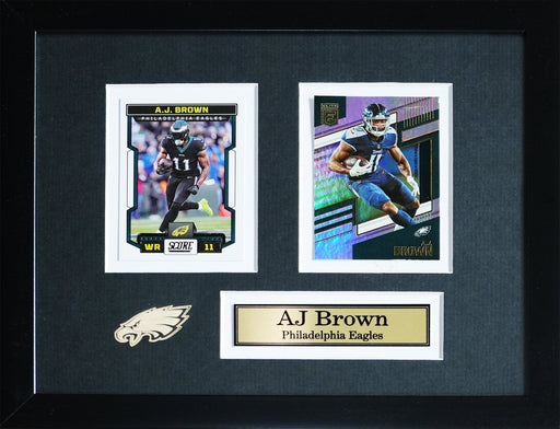 AJ Brown Philadelphia Eagles Football 2 Card Sports Memorabilia Collector Frame