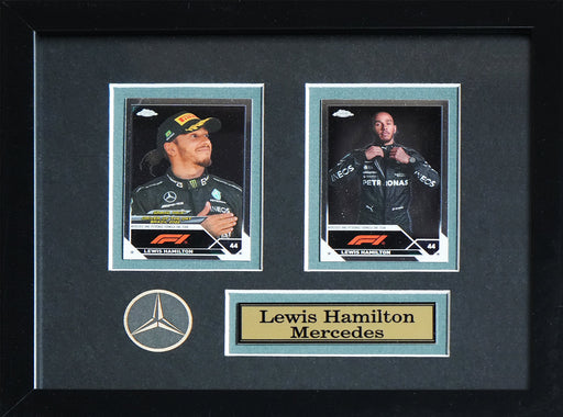 Lewis Hamilton Team Mercedes F1 Formula 1 Racing 2 Card Sports Memorabilia Collector Frame