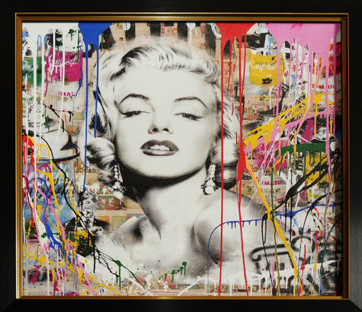 Marilyn Monroe Banksy Colorful Pop Art Textured Print Art Piece Frame
