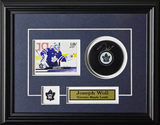Joseph Woll Toronto Maple Leafs Signed Puck with Card Memorabilia Collector Frame