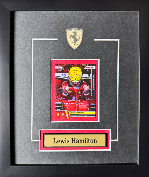 Lewis Hamilton Team Ferrari F1 Racing Card Sports Memorabilia Collector Frame