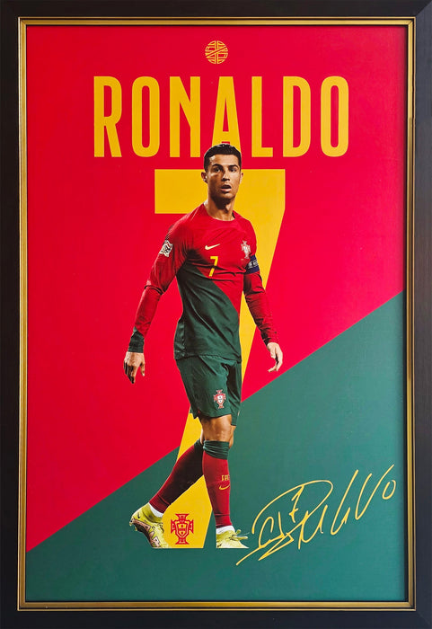 Cristiano Ronaldo Team Argentina World Cup 26x38 Textured Print Soccer Memorabilia Collector Frame