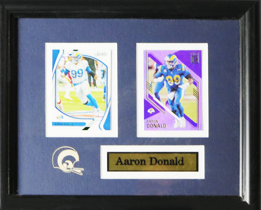 Aaron Donald Los Angeles Rams Football 2 Card Sports Memorabilia Collector Frame