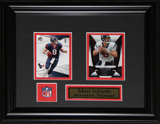 Matt Schaub Houston Texans 2 Card Football Memorabilia Collector Frame