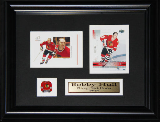 Bobby Hull Chicago Blackhawks 2 Card Hockey Memorabilia Collector Frame