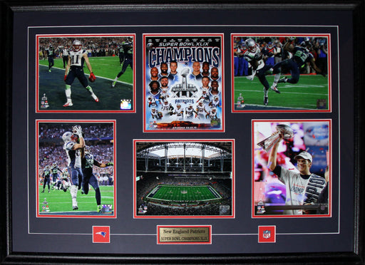 New England Patriots Brady Gronkowski Edelman Butler Superbowl XLIX 6 Photograph Football Frame