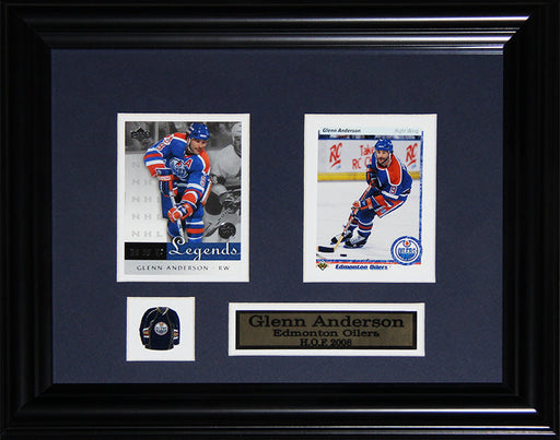 Glenn Anderson Edmonton Oilers 2 Card Hockey Memorabilia Collector Frame