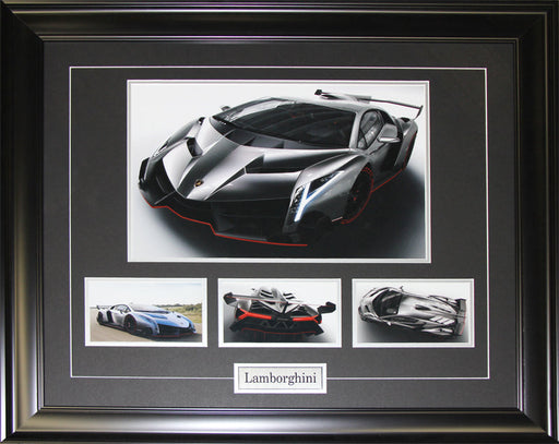 Lamborghini Italian Luxury Super Sportscar 4 Photograph Collector Frame