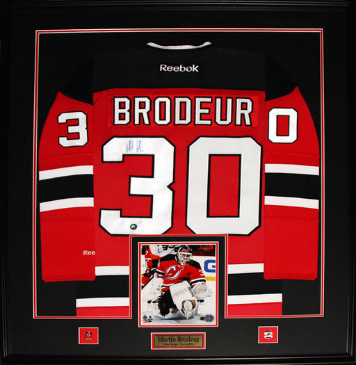Martin Brodeur New Jersey Devils Signed Jersey Hockey Collector Frame