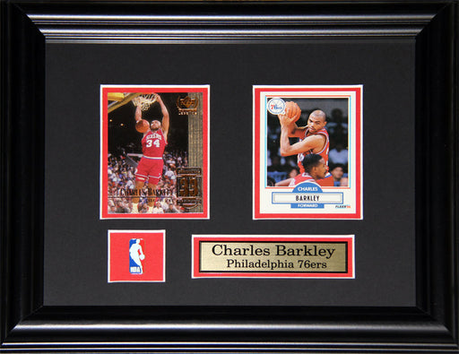 Charles Barkley Philadelphia 76ers 2 Card Basketball Collector Frame