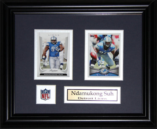 Ndamukong Suh Detroit Lions 2 Card Football Memorabilia Collector Frame