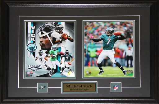 Michael Vick Philadelphia Eagles 2 Photo Football Collector Frame