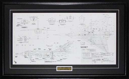 Avro Canada CF-105 Arrow Blueprint Canadian Militaria Aviation Collector Frame