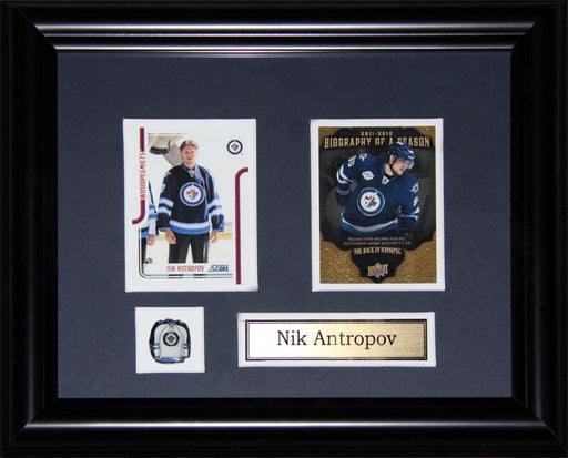 Nik Antropov Winnipeg Jets 2 Card Hockey Memorabilia Collector Frame