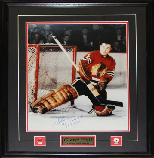 Glenn Hall Chicago Blackhawks Signed 16x20 Hockey Collector Frame