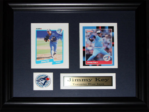 Jimmy Key Toronto Blue Jays 2 Card Baseball Memorabilia Collector Frame