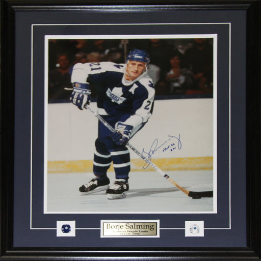Borje Salming Toronto Maple Leafs Signed 16x20 Hockey Collector Frame