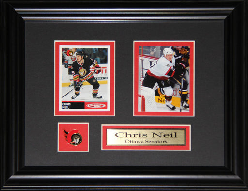 Chris Neil Ottawa Senators 2 Card Hockey Memorabilia Collector Frame