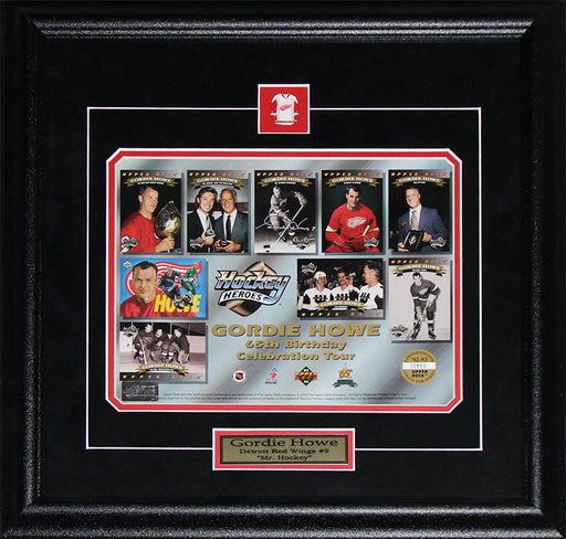 Gordie Howe Detroit Red Wings Career Upper Deck Collage Signed 8x10 Hockey Frame