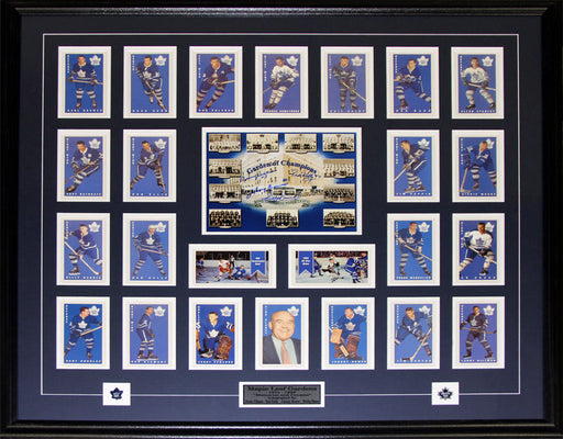 Toronto Maple Leafs Parkies Card Set Signed by Bower Kelly Baun Ullman Hockey Frame