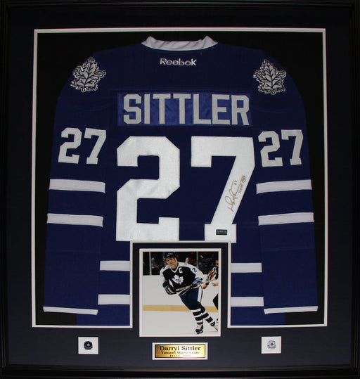 Darryl Sittler Toronto Maple Leafs Signed Jersey Hockey Collector Frame
