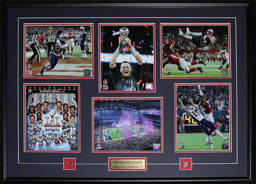 New England Patriots Superbowl LI Brady Edelman White 6 Photograph Football Frame