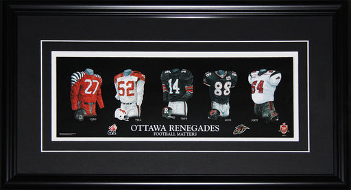 Ottawa Renegades CFL Football Jersey Evolution CFL Football Collector Frame