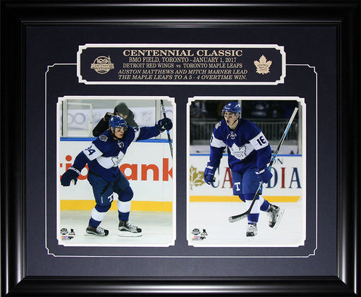 Auston Matthews & Mitch Marner Toronto Maple Leafs Centennial Classic Dual 11x14 Hockey Frame