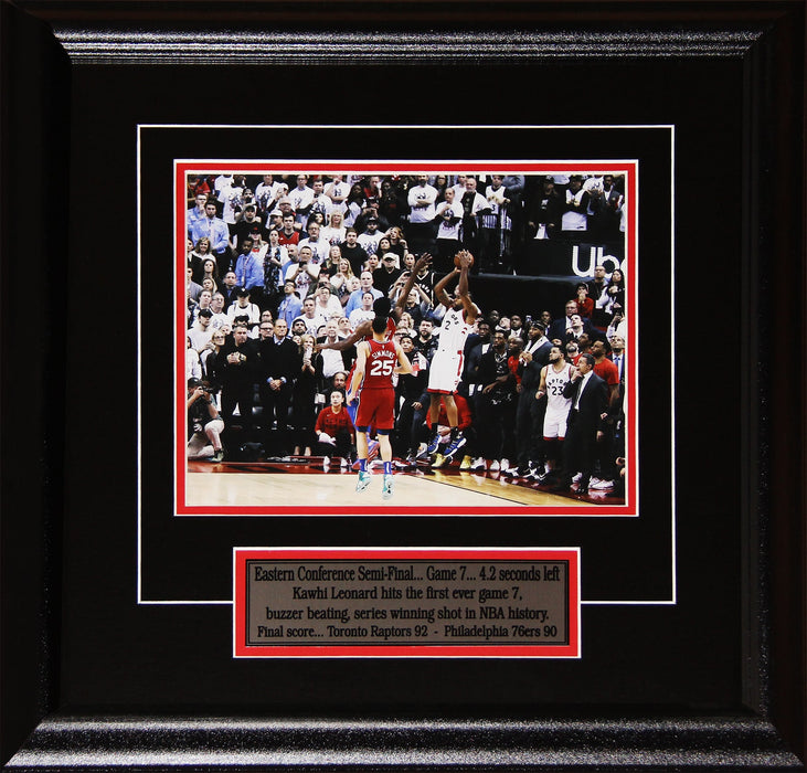 Kawhi Leonard Toronto Raptors 2019 Eastern Conference Semi Finals Game 7 Buzzer Beater 8x10 Frame (In Hands)