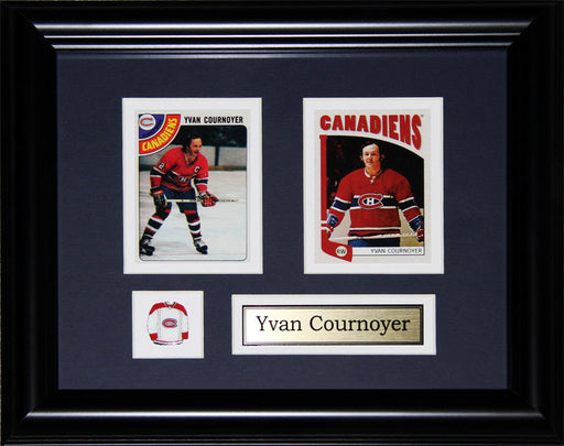 Yvan Cournoyer Montreal Canadiens 2 Card Hockey Memorabilia Collector Frame