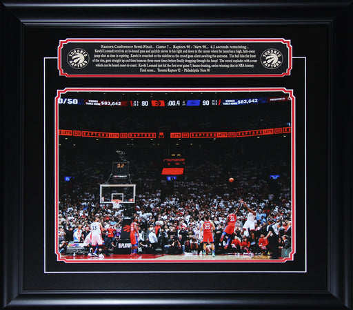 Kawhi Leonard Toronto Raptors 2019 Eastern Conference Semi Finals Game 7 Buzzer Beater 16x20 Frame (Baseline)