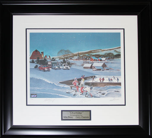 Overtime Limited Edition /2001 Hockey Lithograph Signed by Mike Bossy & Gerry Cheevers