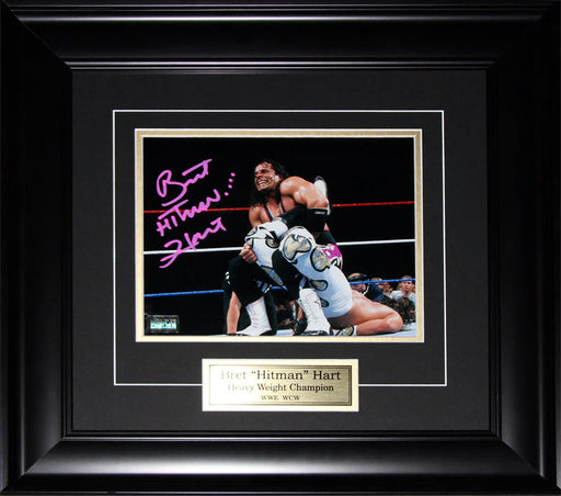 Brett The Hitman Hart WWE WWF Signed 8x10 Wrestling Collector Frame