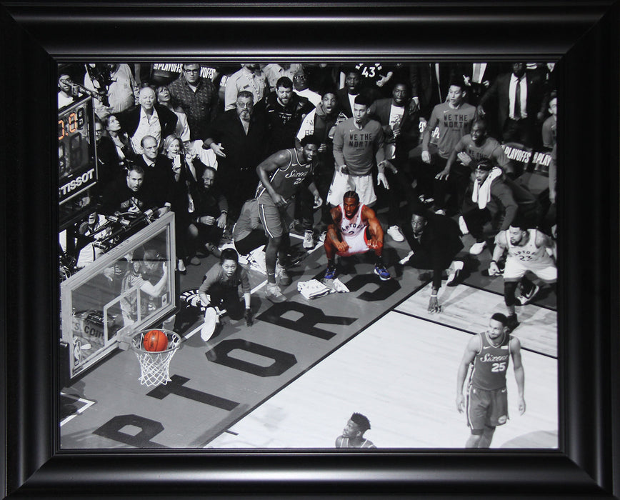 Kawhi Leonard Toronto Raptors Game 7 Easter Conference Semi Finals Buzzer Shot 24 x 20 Canvas Frame