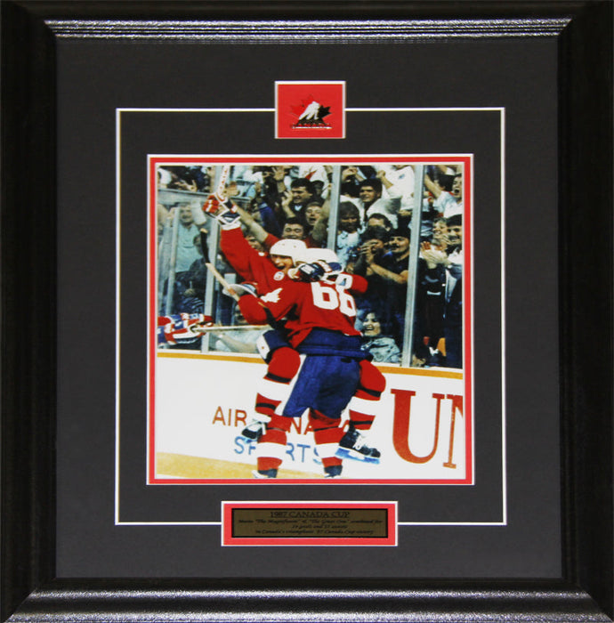 1987 Canada Cup Wayne Gretzky & Mario Lemieux Hockey Sports History 8x10 Frame