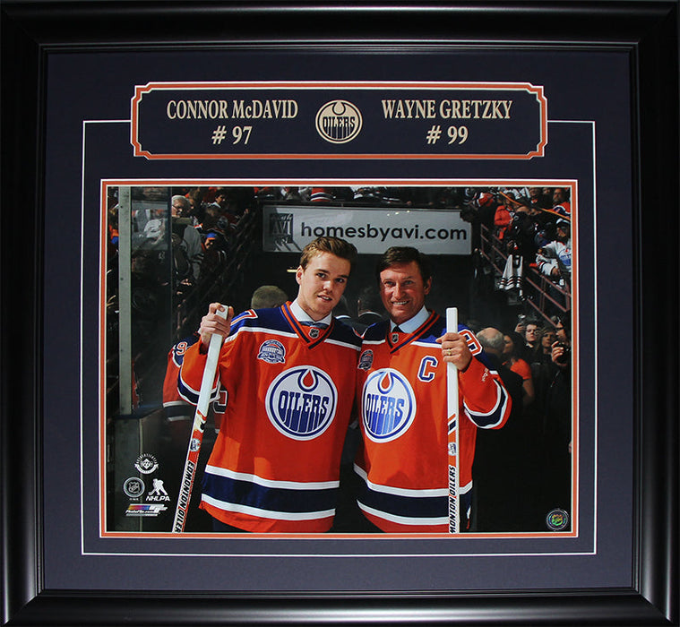 Connor McDavid & Wayne Gretzky Edmonton Oilers Rexall Place Final Game 16x20 Hockey Frame
