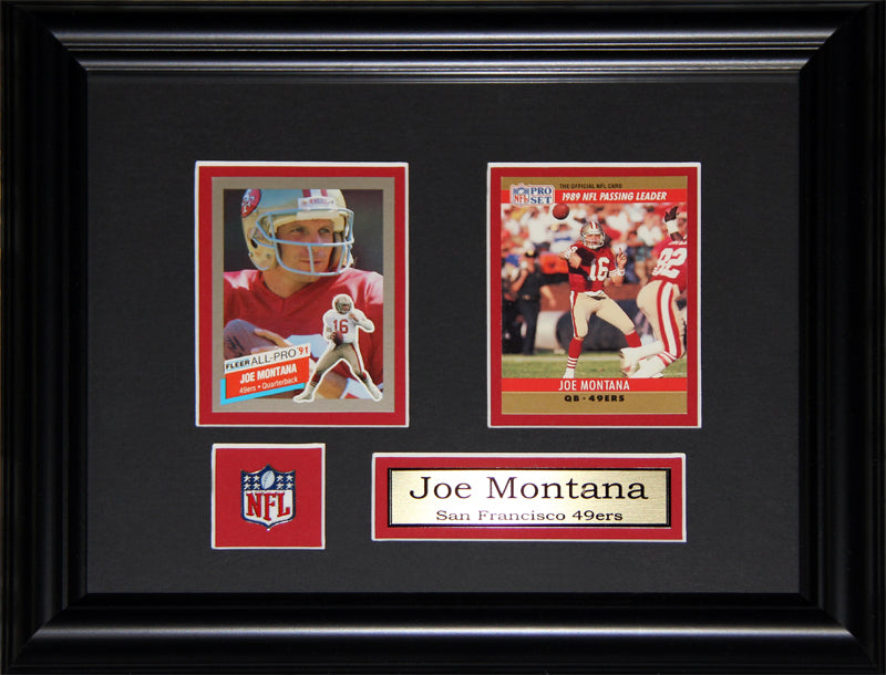 Joe Montana San Francisco 49ers 2 Card Football Memorabilia Collector Frame