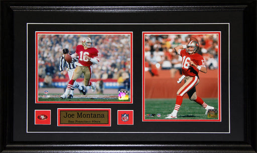 Joe Montana San Francisco 49ers 2 Photo Football Memorabilia Collector Frame