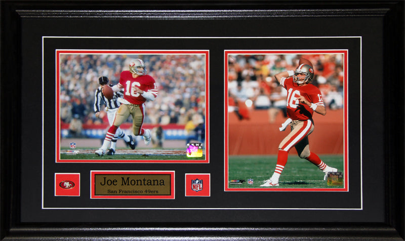 Joe Montana San Francisco 49ers 2 Photo Football Memorabilia Collector Frame